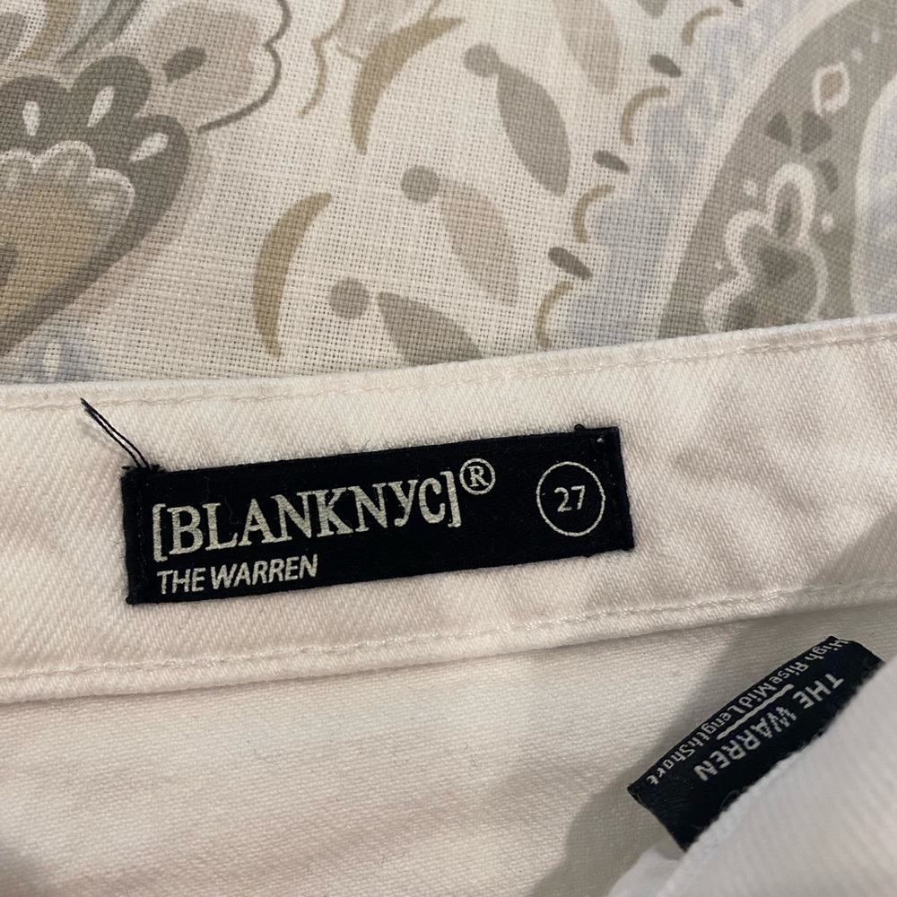 NWT BlankNYC The Warren High Rise Mid Length raw hem shorts, white, Sz 27 - Picture 7 of 8